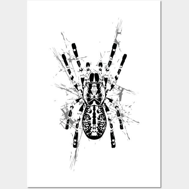 Black negative spider on web Wall Art by TPlanter